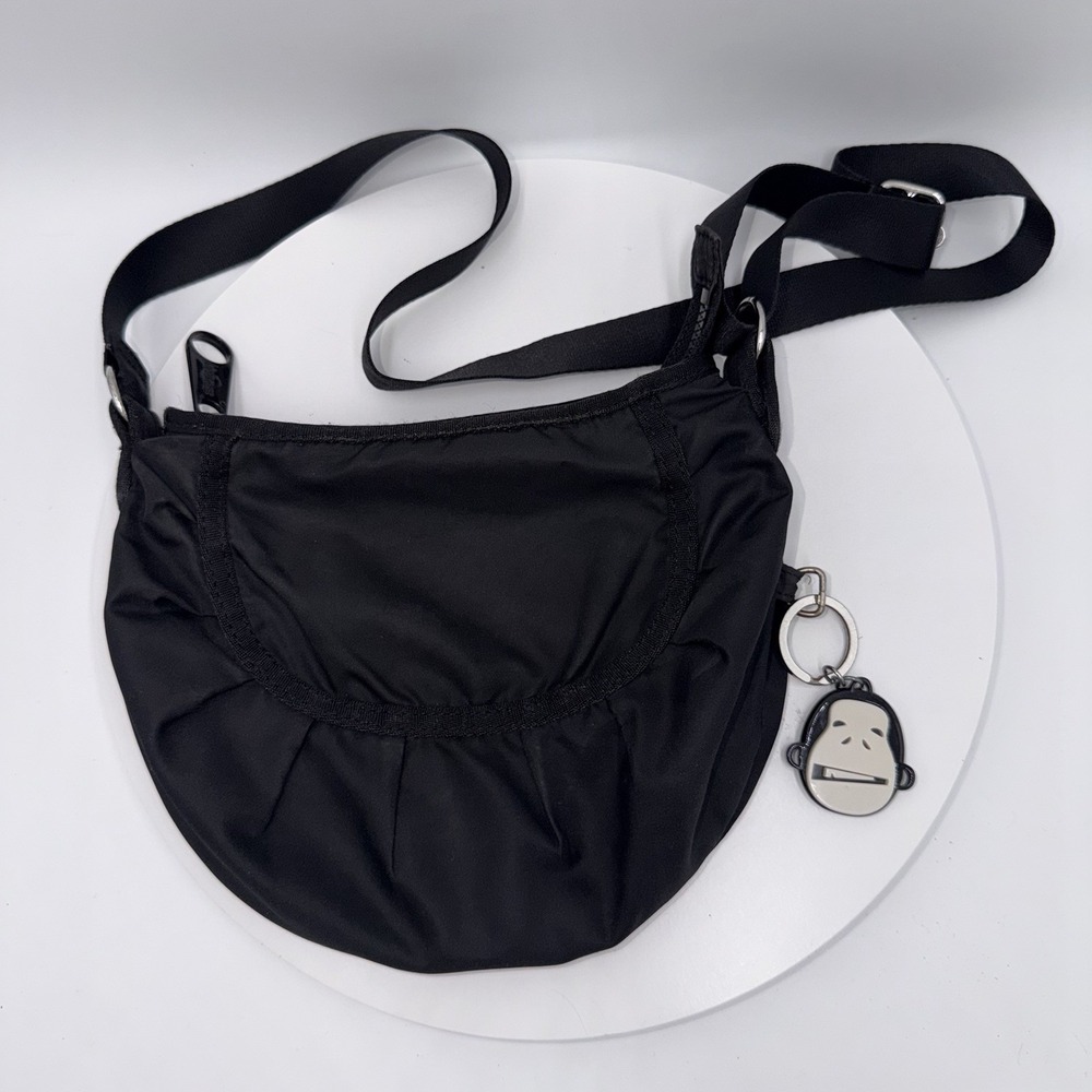 Kipling Women's Eneki Crossbody Black Small Nylon Bag Adjustable Strap Keychain - Picture 2 of 7